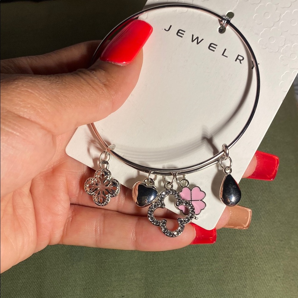 Chloe Silver and Pink Charm Bracelet - Picture 4 of 4